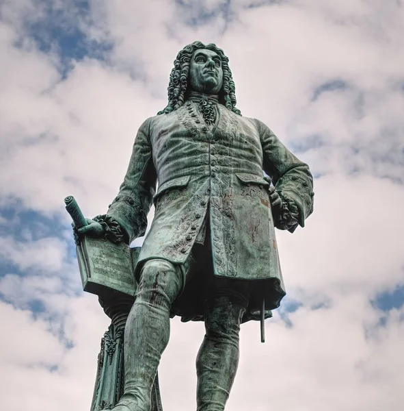 Άγαλμα Του Georg Friedrich Handel Στο Halle Der Saale Γερμανία — Φωτογραφία Αρχείου
