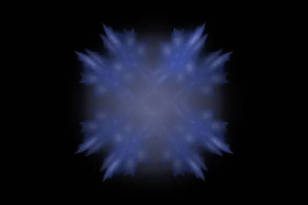 Cyfrowy Render Fractal Ukazujący Symetrię Obrotową Płynące Niebieskie Linie Energii — Zdjęcie stockowe
