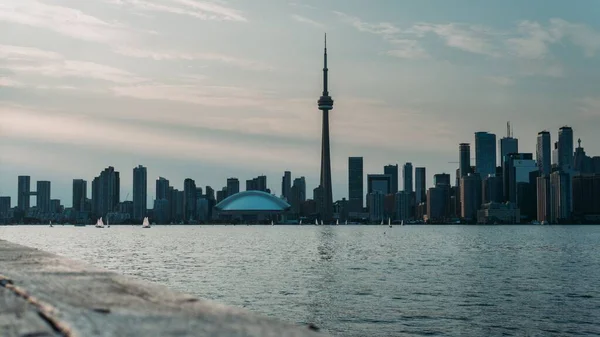 Uma Foto Icônico Toronto City Skyline Com Tower — Fotografia de Stock