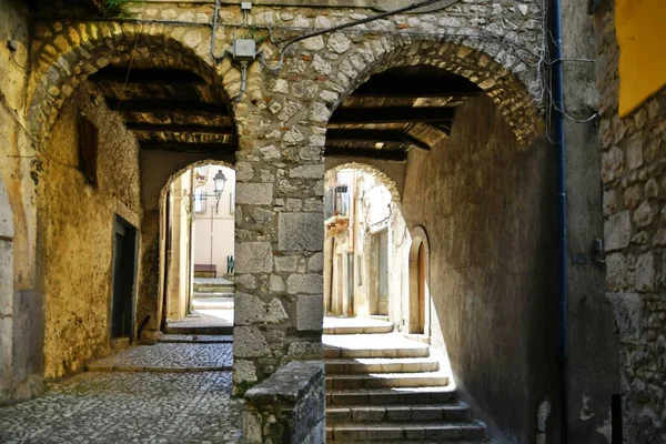 Narrow Street Old Houses Guardia Sanframondi Village Province Benevento Italy — ストック写真