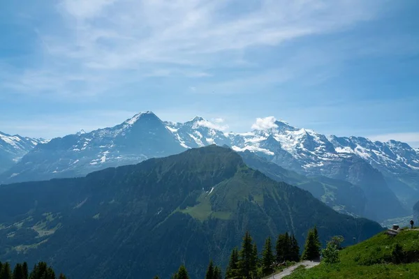 Utsikt Över Snötäckta Berg Schweiz — Stockfoto