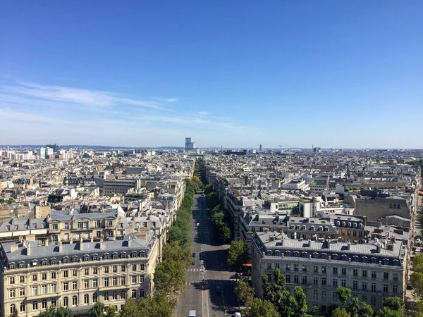 Una Bella Vista Angolo Alto Del Viale Grande Armee Parigi — Foto Stock