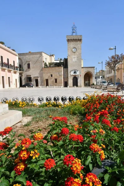 Town Square Uggiano Medieval Village Puglia Region Italy — Stockfoto