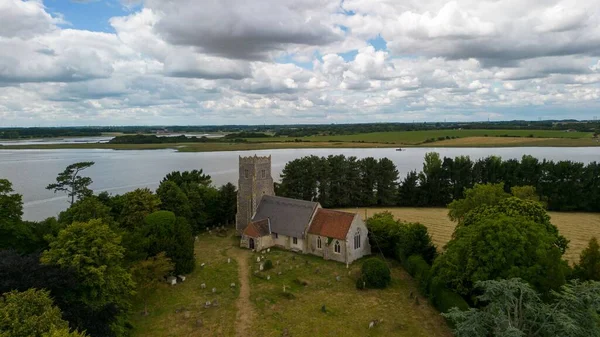 Aerial View Ancient Botolph Church Greenery — Stock Photo, Image