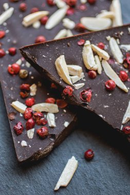 Fındık ve böğürtlenli çikolata.