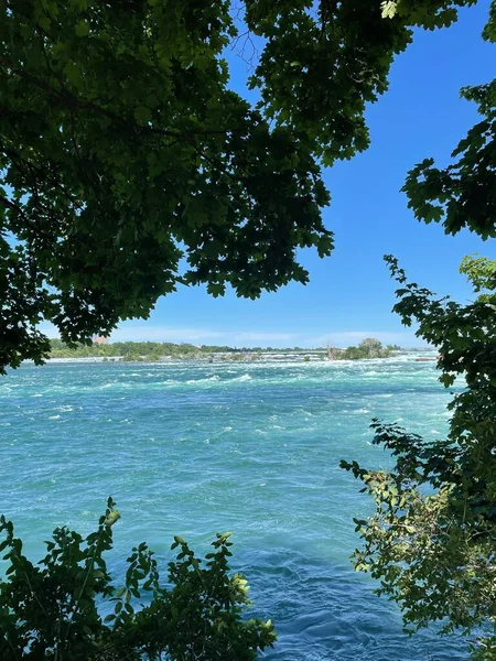 Vue Verticale Une Large Rivière Tropique Dans Forêt Par Une — Photo