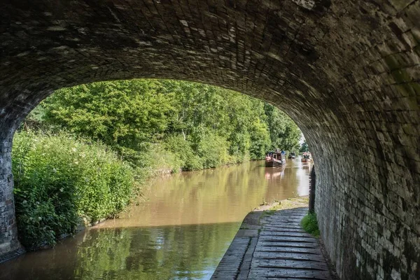 Нантвичский Мост Через Узкий Канал Шропширский Юнион Канал Чешир — стоковое фото
