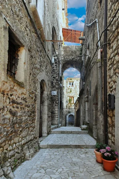 Narrow Street Old Houses Guardia Sanframondi Village Province Benevento Italy — Zdjęcie stockowe