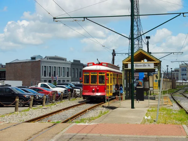 Nádraží Lidé Nábřeží Tramvaj — Stock fotografie