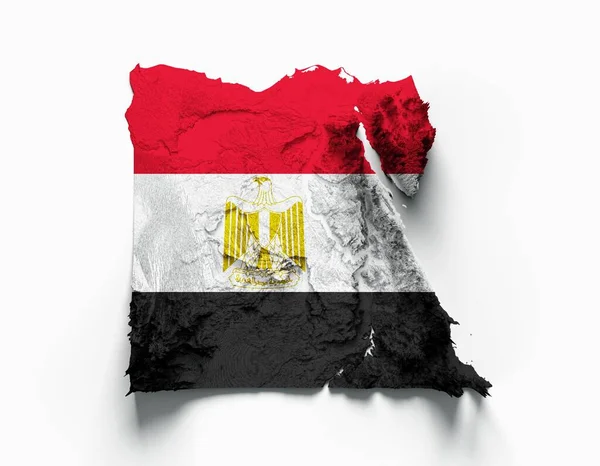 Een Illustratie Van Egypte Kaart Met Nationale Vlag Witte Achtergrond — Stockfoto