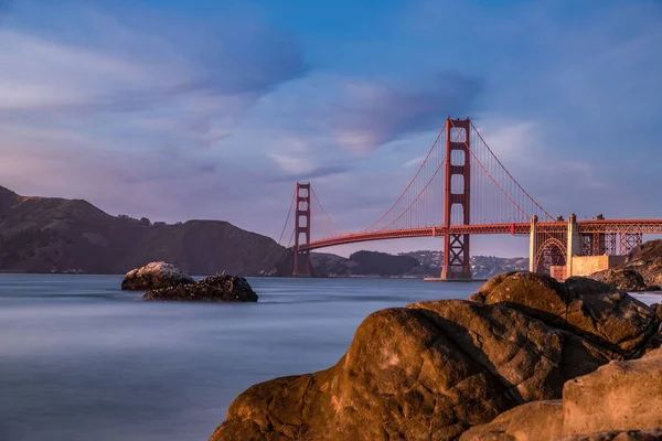 Golden Gates Köprüsü Nün Dağlara Denize Karşı Manzarası San Francisco — Stok fotoğraf