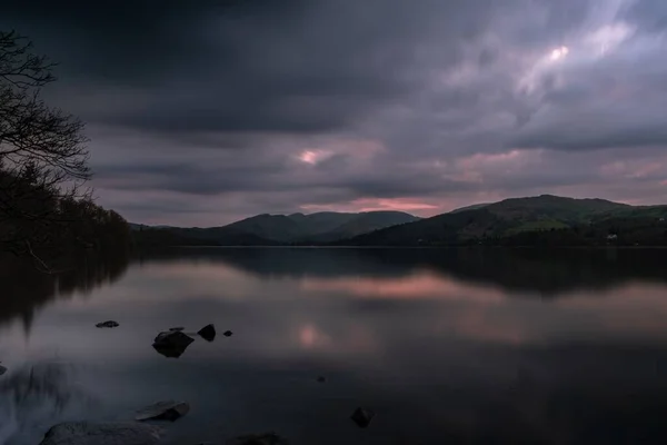 Prachtige Zonsondergang Boven Windermere Een Van Beroemdste Meren Het Beruchte — Stockfoto