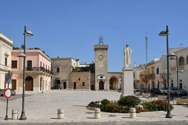 Town Square Uggiano Medieval Village Puglia Region Italy — Zdjęcie stockowe