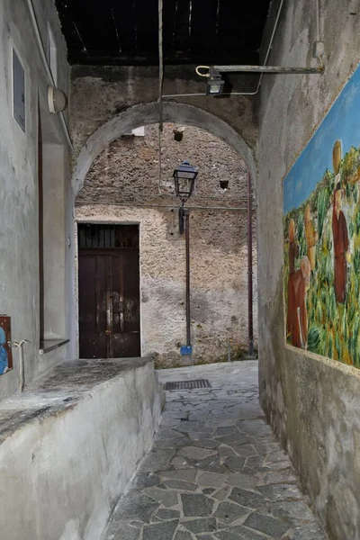 Narrow Street Old Buildings San Nicola Arcella Village Calabria Region — Stock Photo, Image