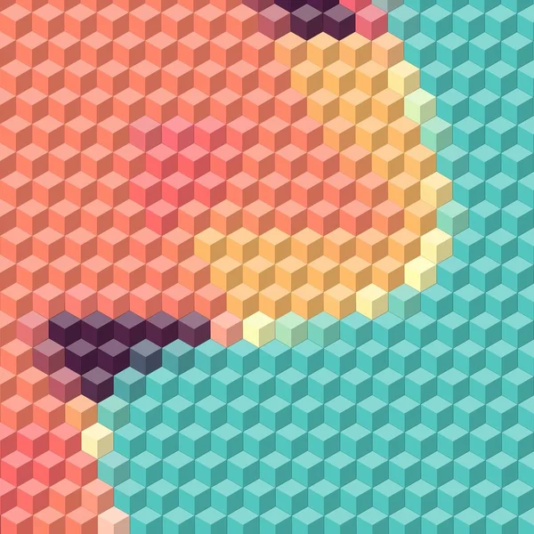Ilustração Cubo Isométrico Colorido Com Papel Parede Padrão Multicolor Abstrato — Fotografia de Stock
