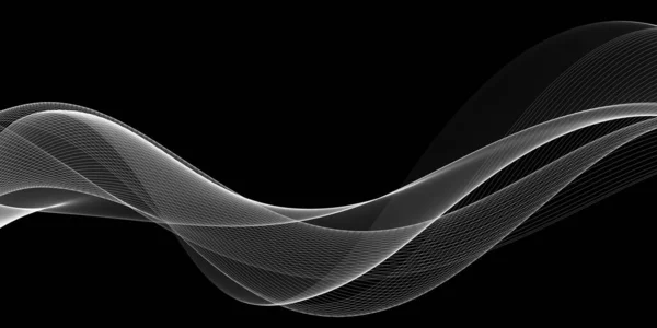 Piękny Abstrakcyjny Projekt Czarno Białych Fal — Zdjęcie stockowe