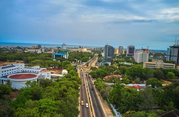 Traffic Flow Accra Business Area Ghana Africa — Stock Photo, Image