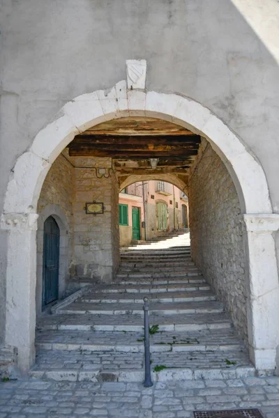 Une Rue Étroite Sepino Village Médiéval Dans Région Molise Italie — Photo