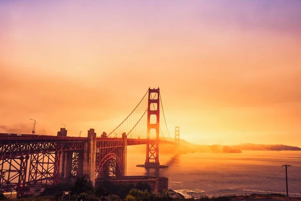 Lélegzetelállító Kilátás Nyílik Golden Gate Hídra San Franciscóban Kaliforniában Színes — Stock Fotó