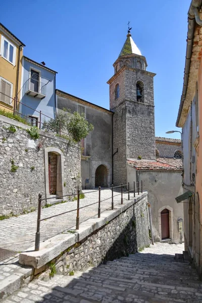 Uma Rua Estreita Aldeia Medieval Sepino Região Molise Itália Tempo — Fotografia de Stock