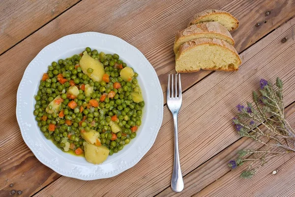 Cibo Greco Tradizionale Con Olio Arakas Greci Cibo Oleoso Cucina — Foto Stock