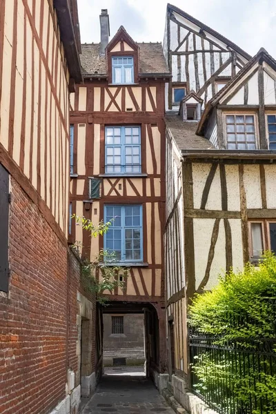 Rouen Historical City France Typical Half Timbered Facades Center — Stockfoto