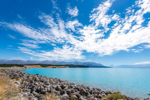 Красивый Пейзаж Глубокого Синего Озера Южный Остров Новая Зеландия — стоковое фото