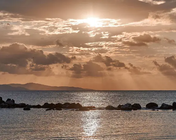 Uitzicht Zonsondergang Boven Zee — Stockfoto