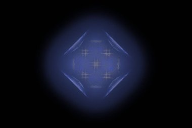 Dijital render fraktal - zarif akışkan simetri çizgileri ve pürüzsüz enerji alanları - soyut koyu arka plan