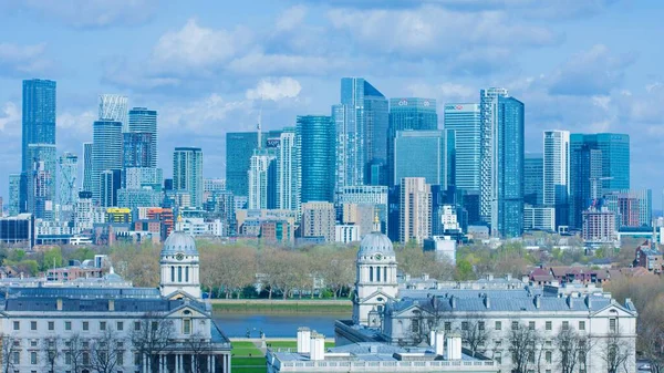 Royal Naval College Greenwich Londyn Panoramą Miasta Tle — Zdjęcie stockowe