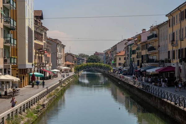 Hotel Naviglio Grande Kanál Miláně Itálie — Stock fotografie