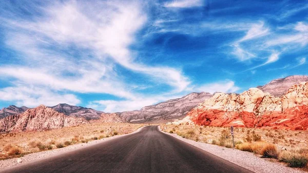 Long Road Red Rock Canyon Nevada — Stock Photo, Image