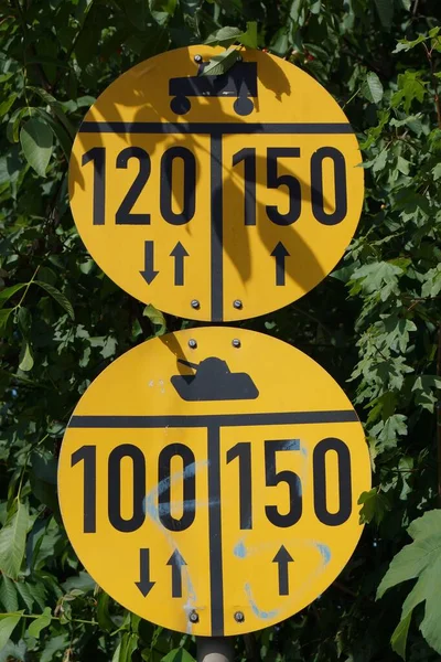 Old Military Traffic Sign Indicating Carrying Capacity Bridge Germany Mostly — Stock Photo, Image