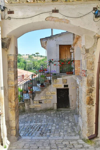 Narrow Street Old Houses Pietrelcina Village Province Benevento Italy — 스톡 사진