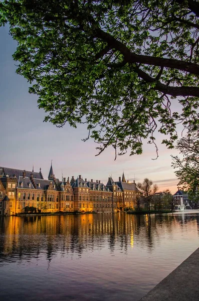 Bâtiment Het Binnenhof Aux Pays Bas Pendant Coucher Soleil — Photo