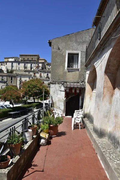 Plan Vertical Rue Altomonte Vieux Village Région Calabre Italie — Photo
