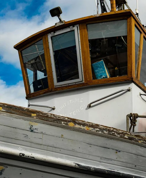 Detailaufnahme Des Steuerhauses Bord Eines Veteranenschiffs Das Der Faversham Werft — Stockfoto