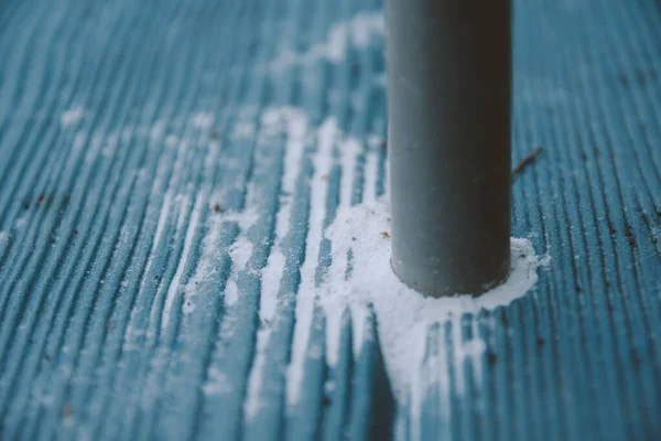 Closeup White Sand Scattered Grooves Kids Sandbox Table — Stock Photo, Image