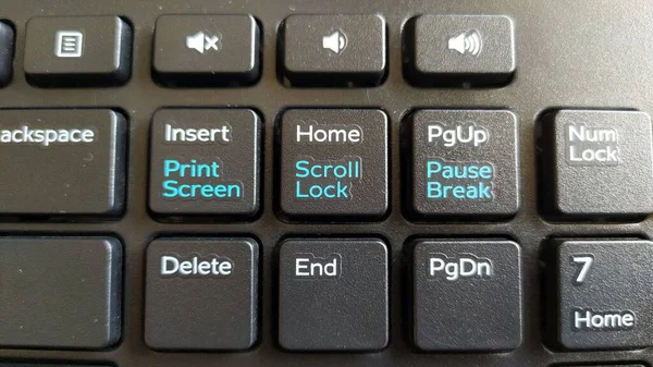 Teclado Preto Realista Com Acento Azul Cor Entrar Chave Levou — Fotografia de Stock