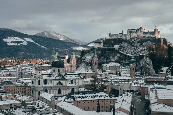 Fågelperspektiv Stadsbilden Salzburg — Stockfoto