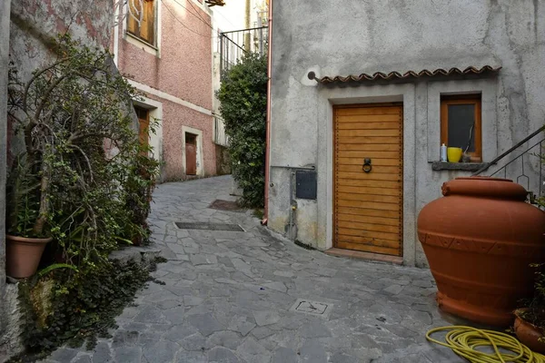 Uma Rua Estreita Com Edifícios Antigos San Nicola Arcella Aldeia — Fotografia de Stock