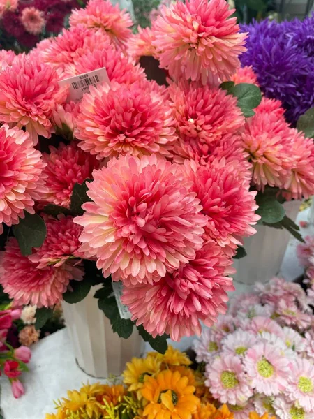 Vertical Shot Bouquet Pink Chrysanthemums — Stock Photo, Image
