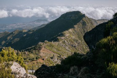 Portekiz, Madeira 'daki güzel dağların hava manzarası