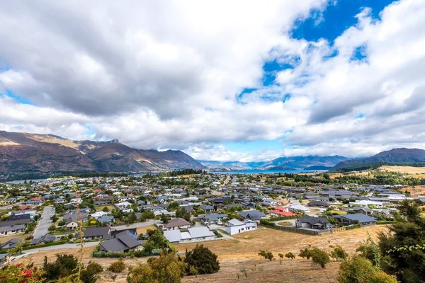 Pintoresco Plano Una Ciudad Iron Track Wanaka Otago Isla Sur —  Fotos de Stock