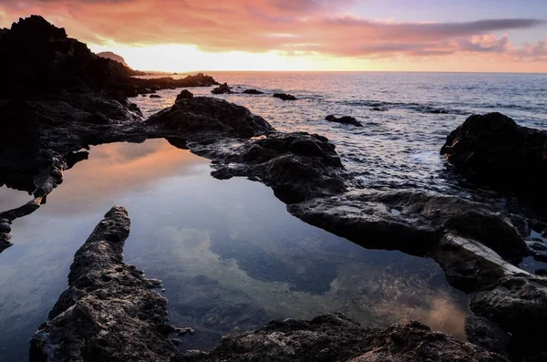 Sonnenuntergang Atlantik Spanien — Stockfoto