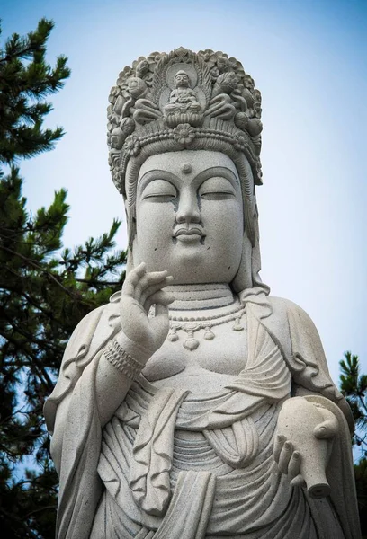 Tiro Vertical Estátua Buda Templo Tsubosaka Dera Takatori Japão — Fotografia de Stock