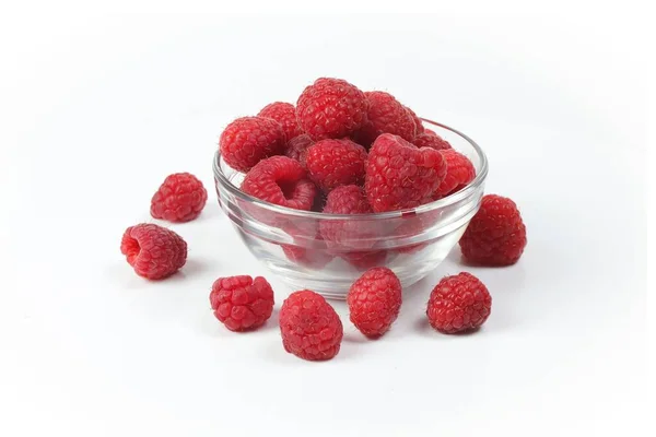 Closeup Shot Raspberries Isolated White Background — Stock Photo, Image