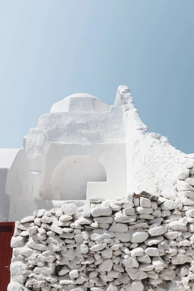 Белое Строящееся Здание Кикладах — стоковое фото