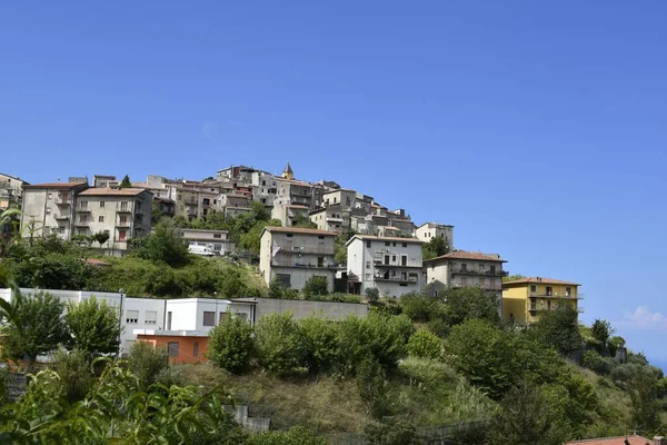 Talya Nın Calabrian Bölgesindeki Grisolia Köyünün Panoramik Görüntüsü — Stok fotoğraf