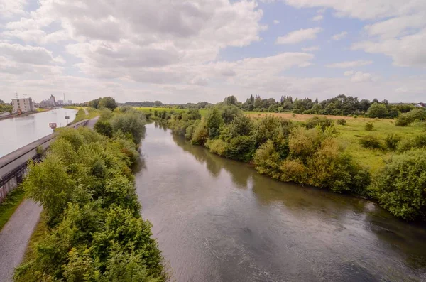 Almanya Daki Hamm Nehri Manzarası — Stok fotoğraf